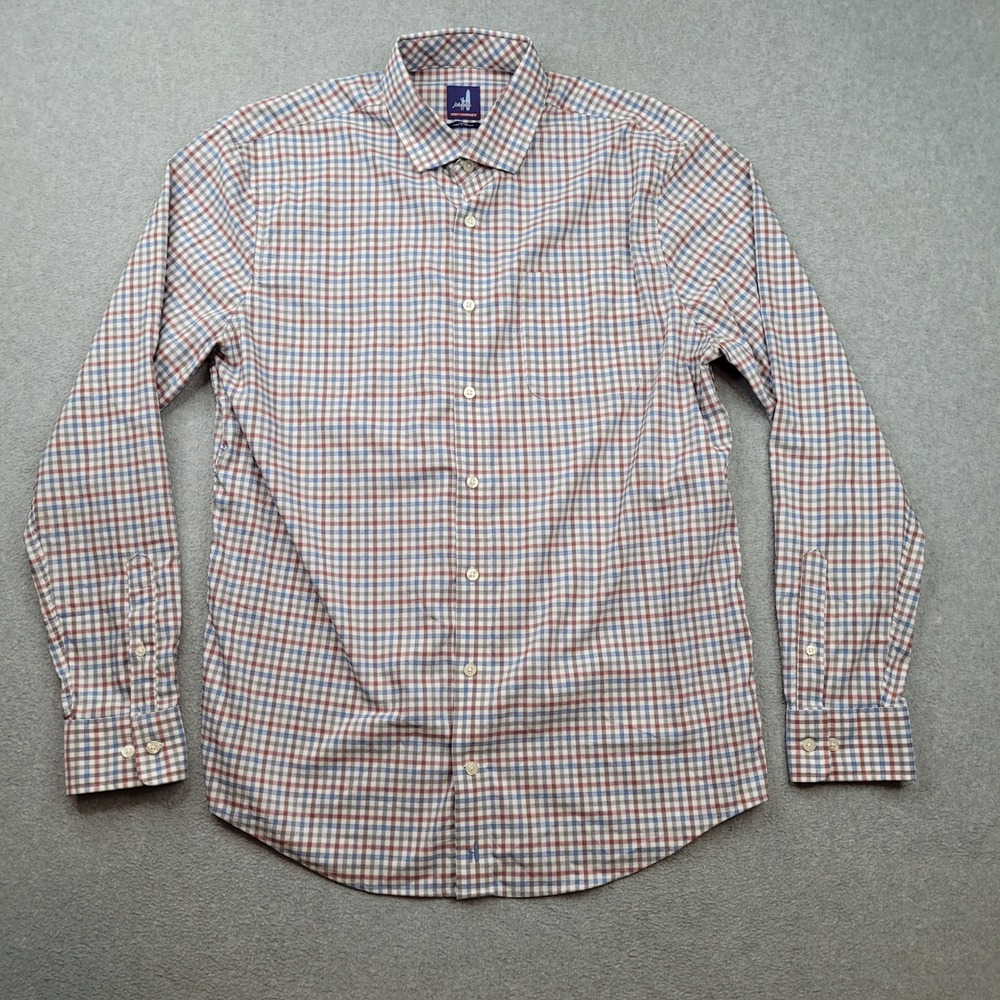 johnnie-O Prep-Formance Button Down Mens Large Multicolor Plaid LS Shirt